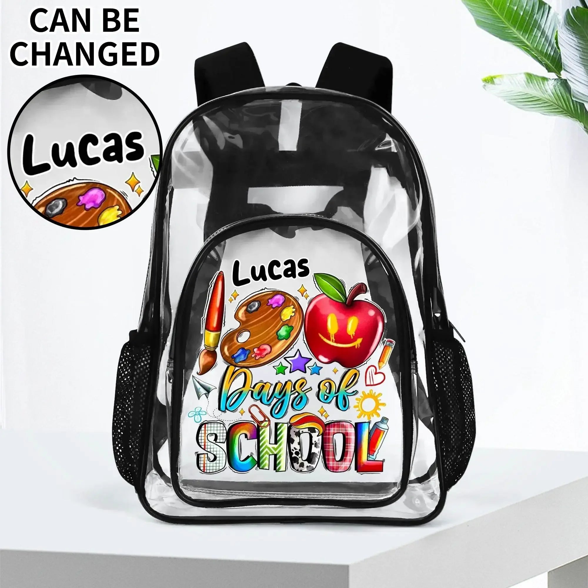 LUCAS PVC See Through Transparent Clear School Backpack - IVORYNN