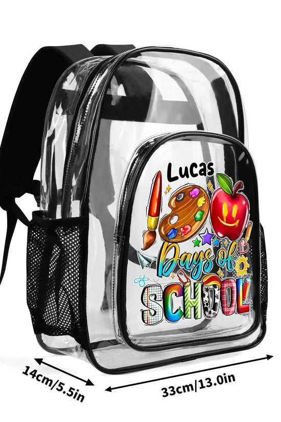 LUCAS PVC See Through Transparent Clear School Backpack - IVORYNN