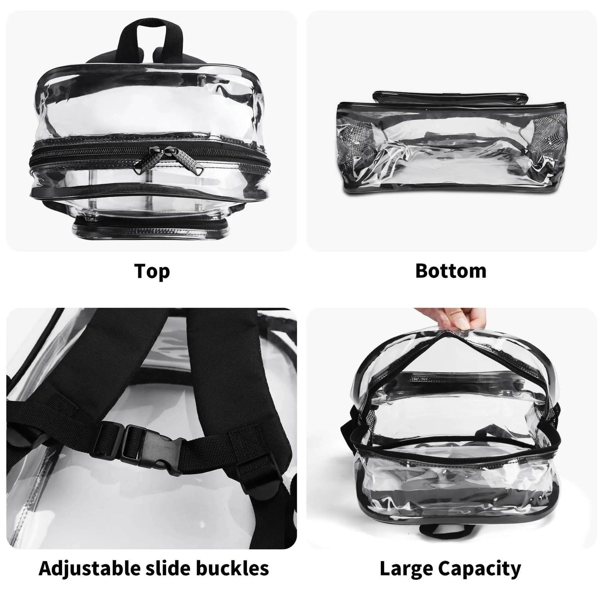 LUCAS PVC See Through Transparent Clear School Backpack - IVORYNN