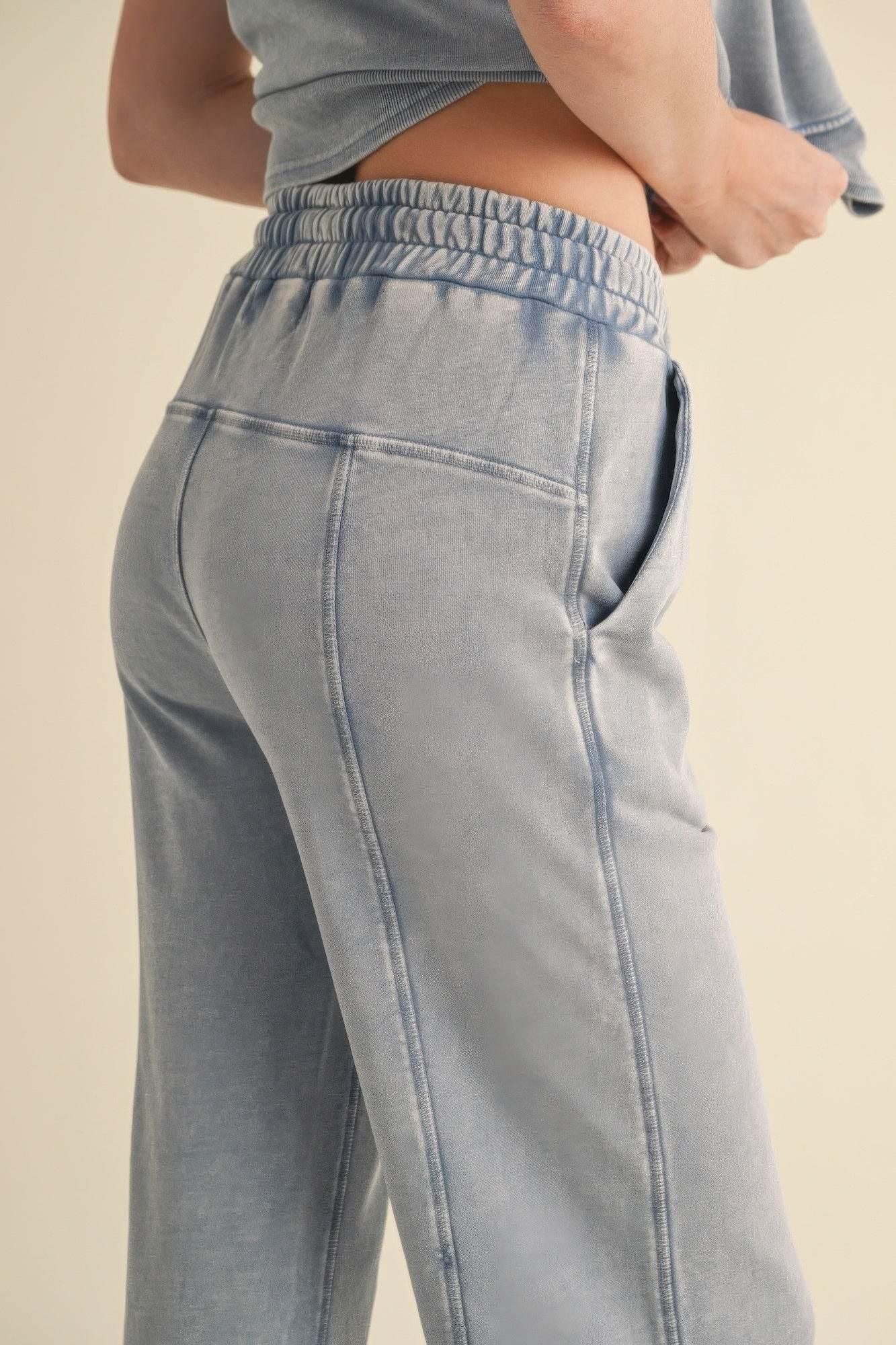 Light Luxury Mineral Wash Pants - IVORYNN