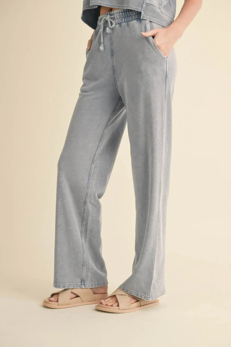 Light Luxury Mineral Wash Pants - IVORYNN