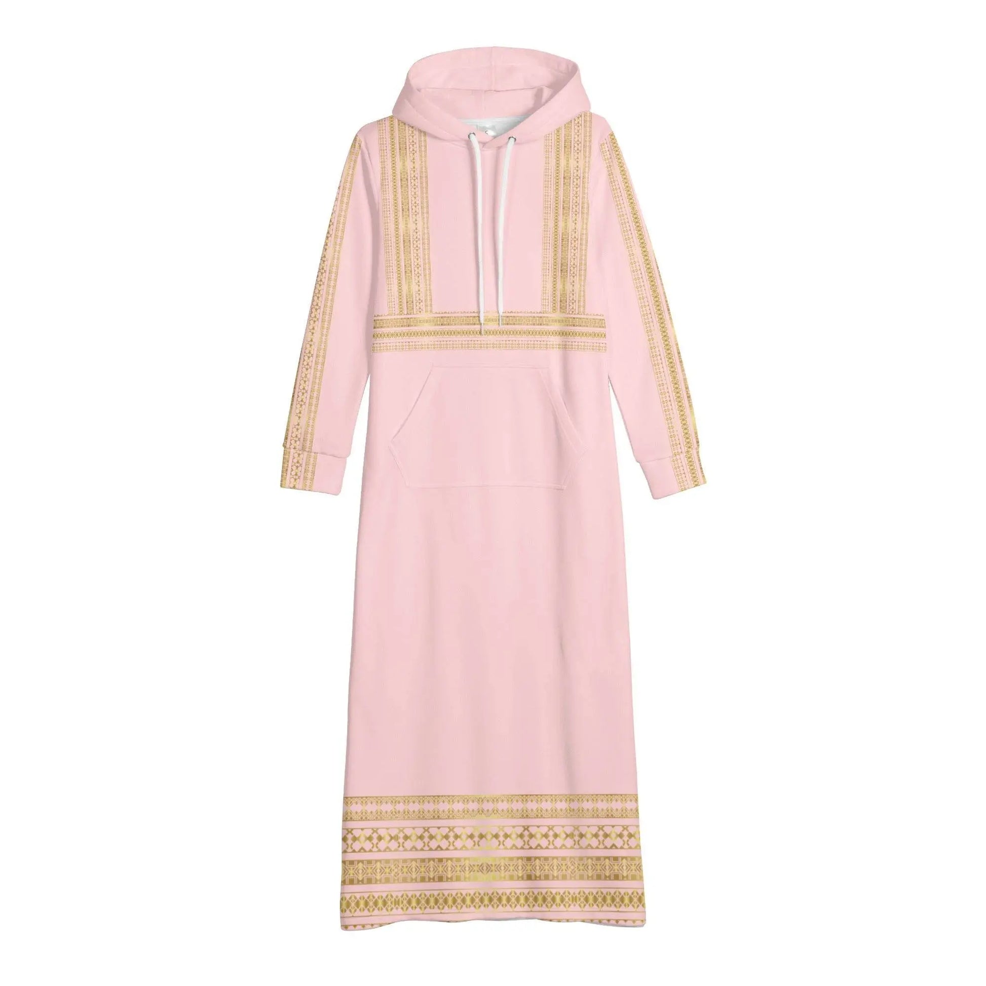 Light Royal Pink Casual Long Hoodie Dress - IVORYNN