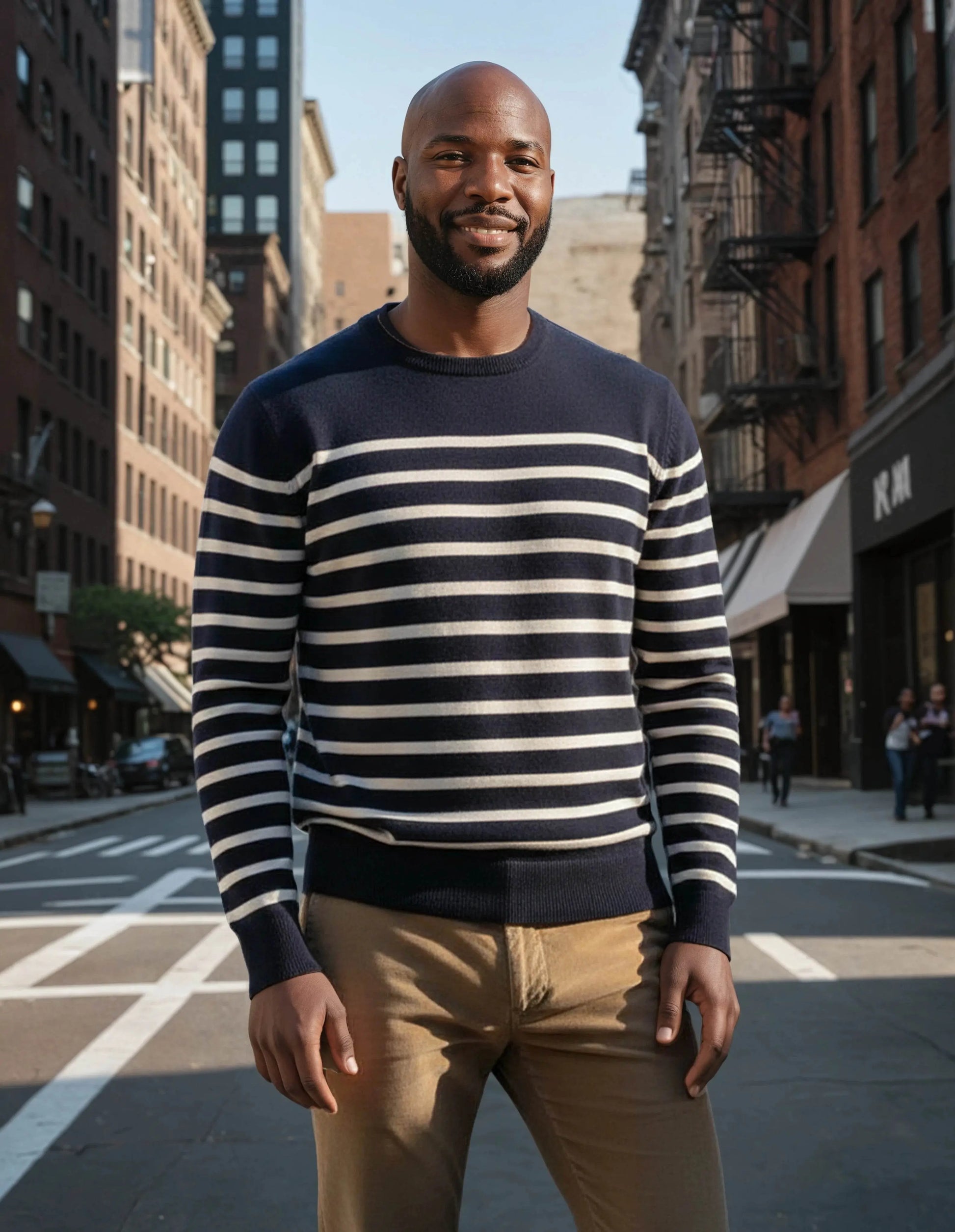 Lightweight Cotton Striped Breton Sweater - IVORYNN