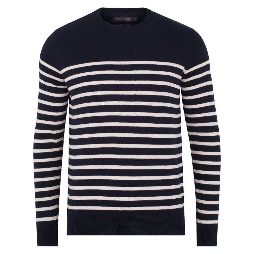 Lightweight Cotton Striped Breton Sweater - IVORYNN