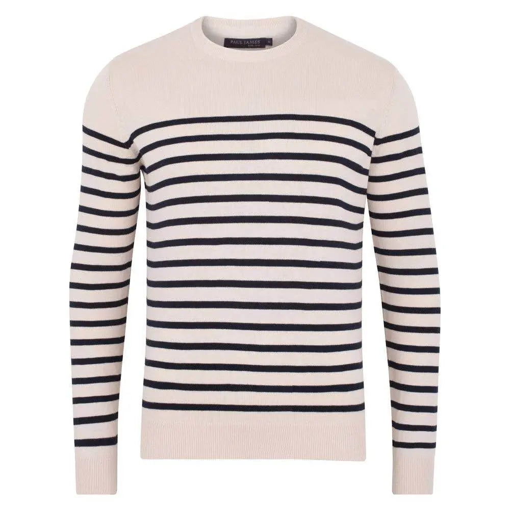 Lightweight Cotton Striped Breton Sweater - IVORYNN