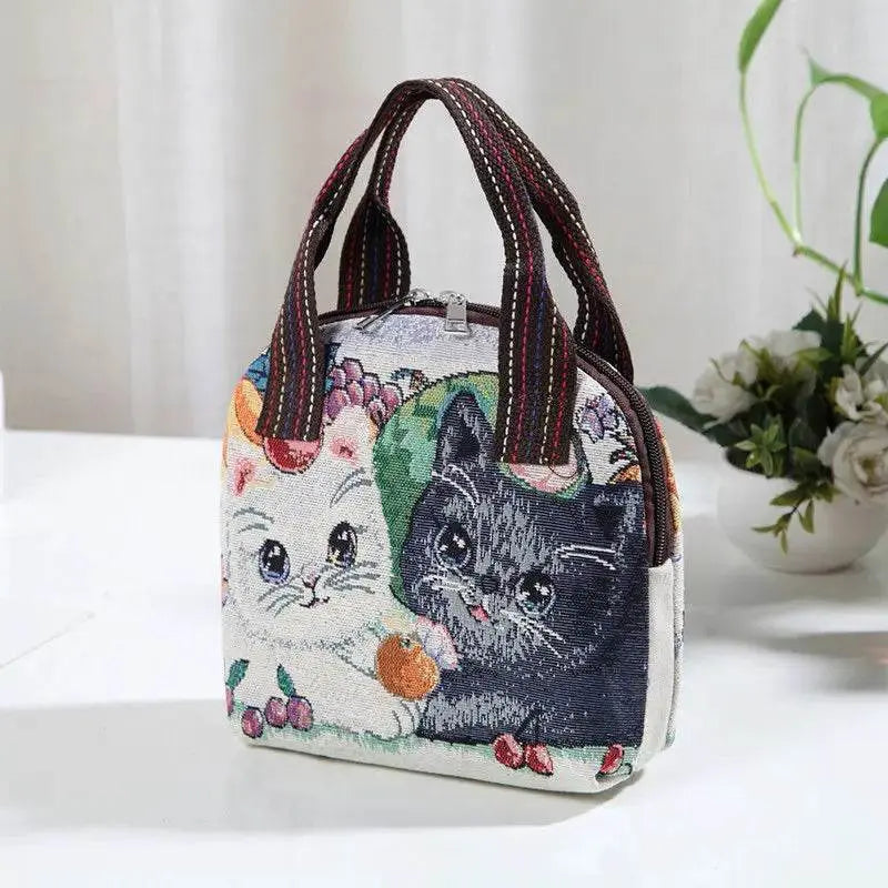 Lunch Canvas Folding Picnic Handbag - IVORYNN