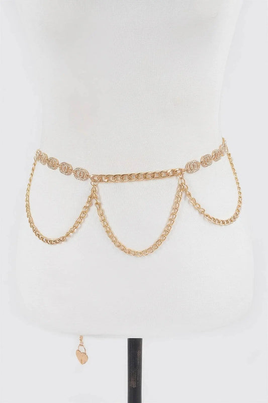 Luxurious Lightweight Chain Belt W/ Stone