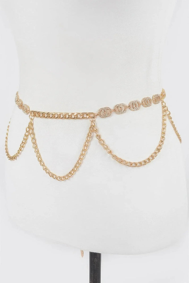 Luxurious Lightweight Chain Belt W/ Stone - IVORYNN