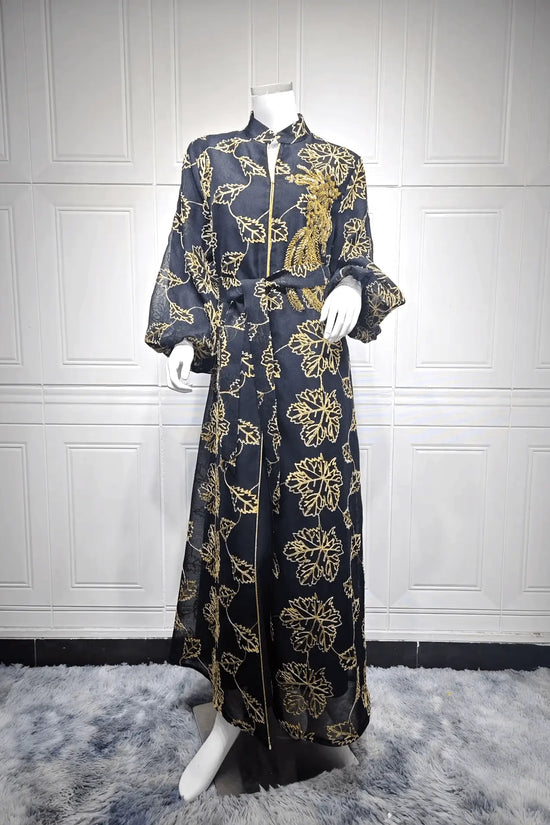 Luxury Bead Burning Flower Evening Dress - IVORYNN