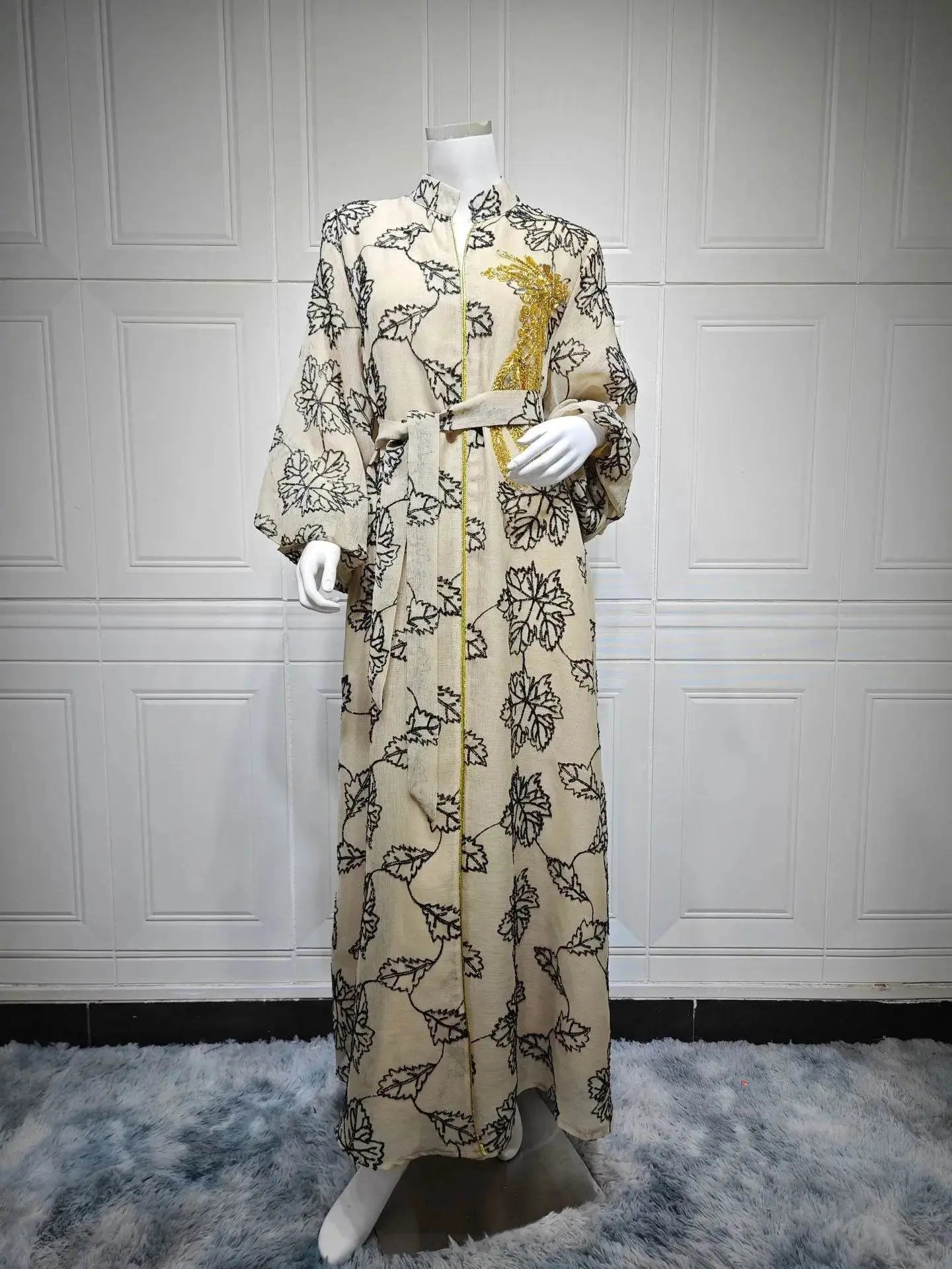 Luxury Bead Burning Flower Evening Dress - IVORYNN