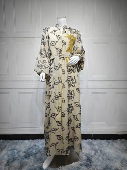 Luxury Bead Burning Flower Evening Dress - IVORYNN