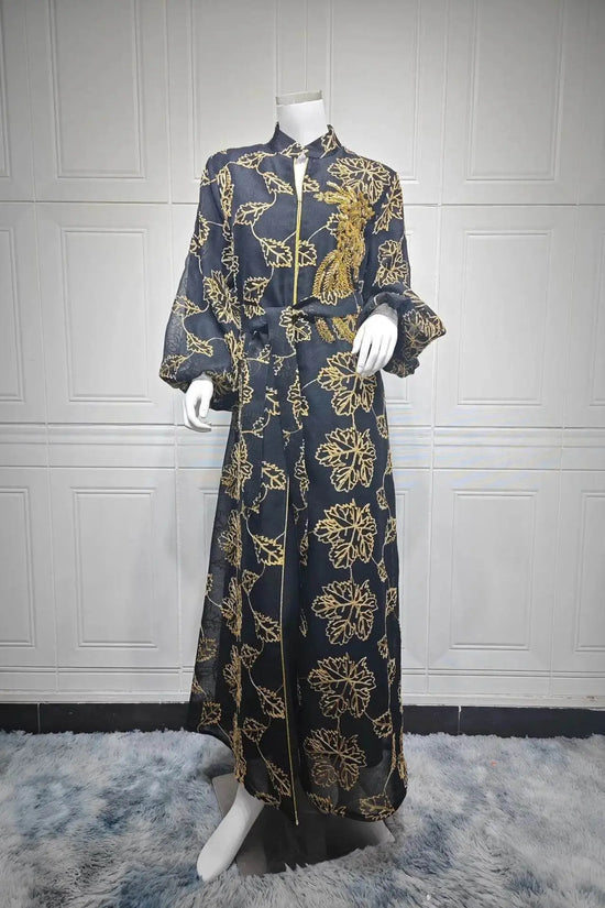 Luxury Bead Burning Flower Evening Dress - IVORYNN