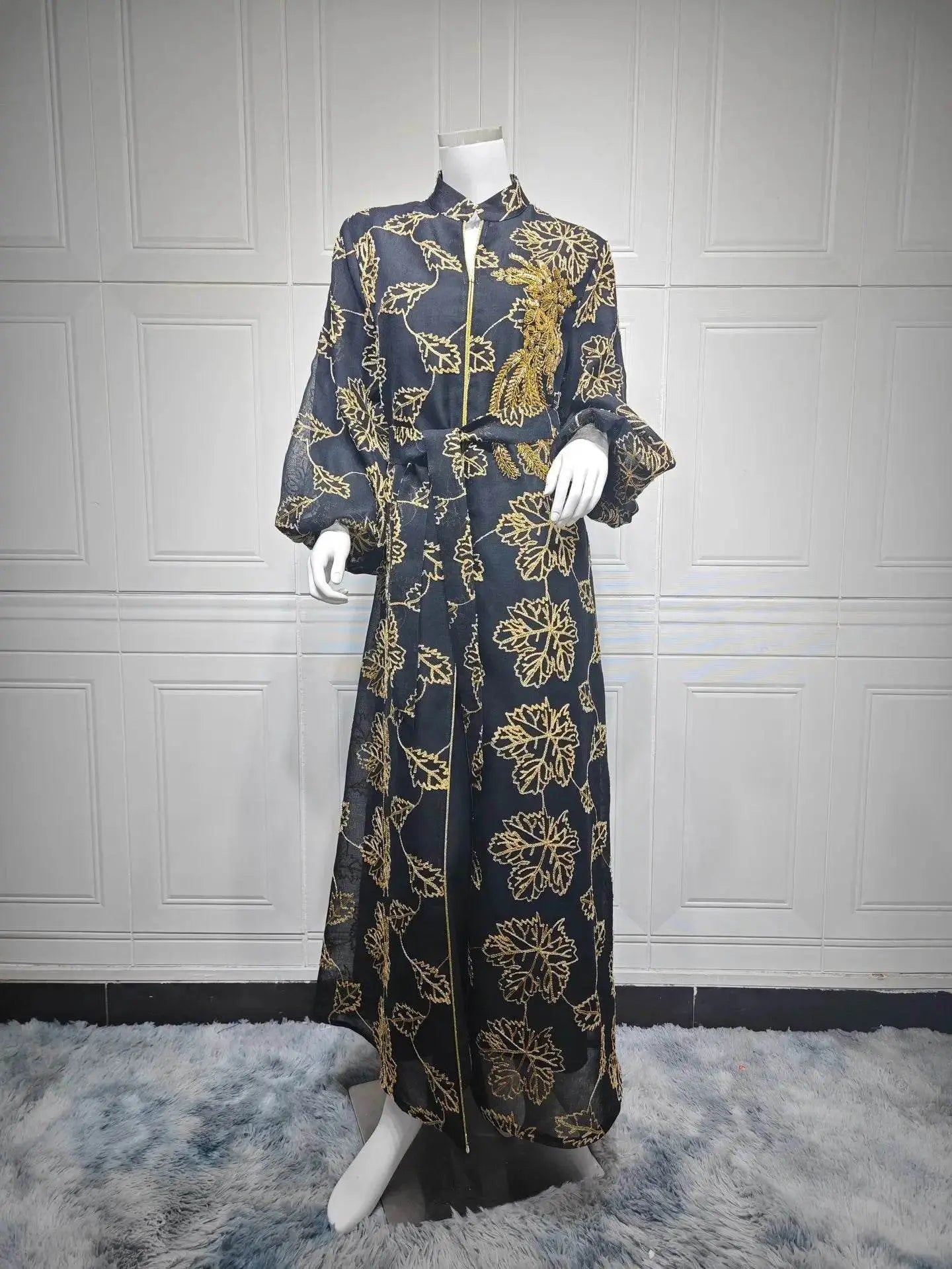 Luxury Bead Burning Flower Evening Dress - IVORYNN