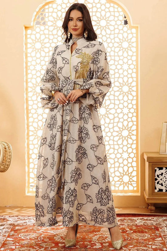 Luxury Bead Burning Flower Evening Dress - IVORYNN