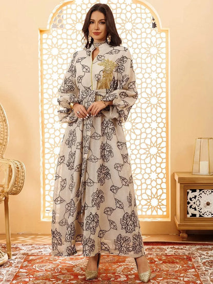 Luxury Bead Burning Flower Evening Dress - IVORYNN