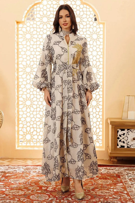 Luxury Bead Burning Flower Evening Dress - IVORYNN