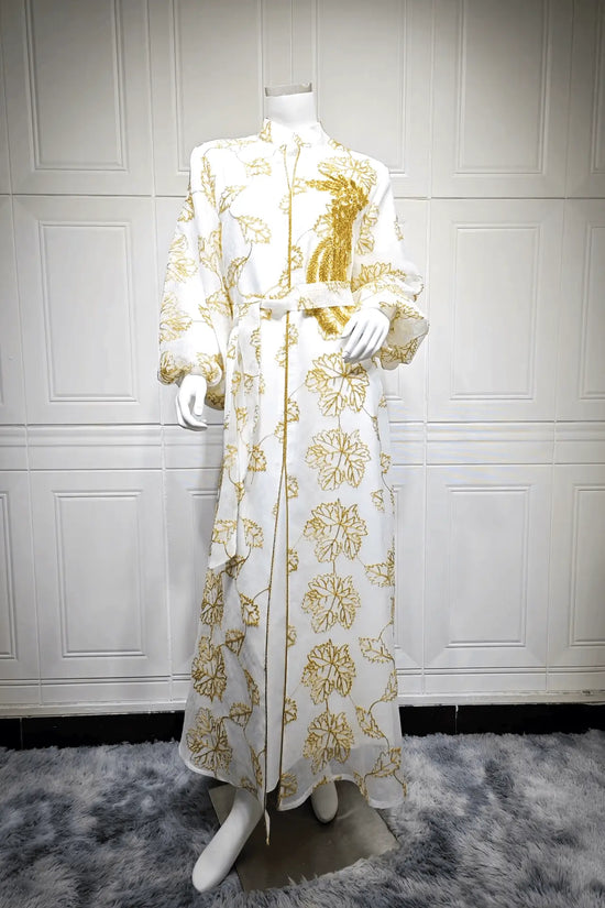 Luxury Bead Burning Flower Evening Dress - IVORYNN