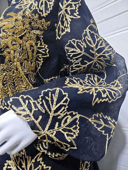 Luxury Bead Burning Flower Evening Dress - IVORYNN