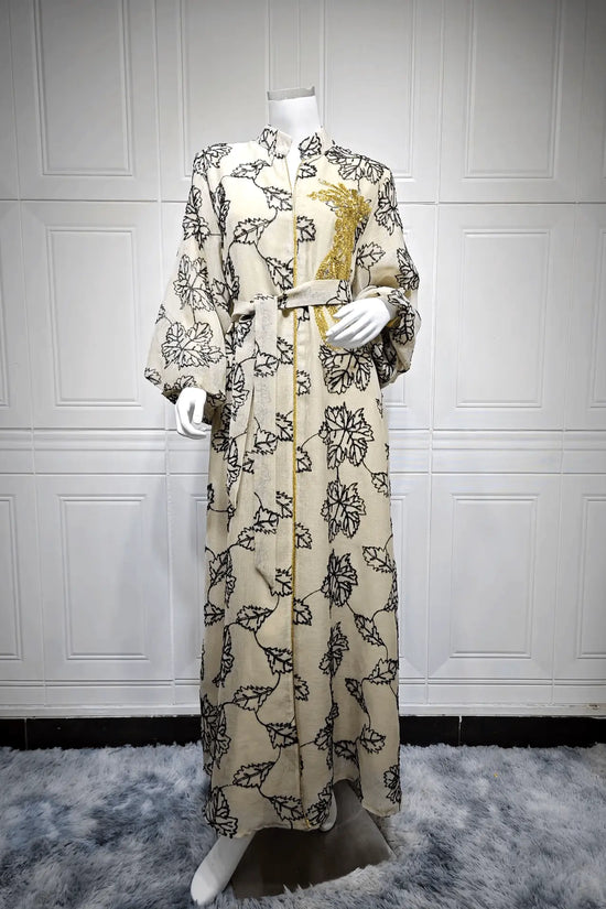 Luxury Bead Burning Flower Evening Dress - IVORYNN