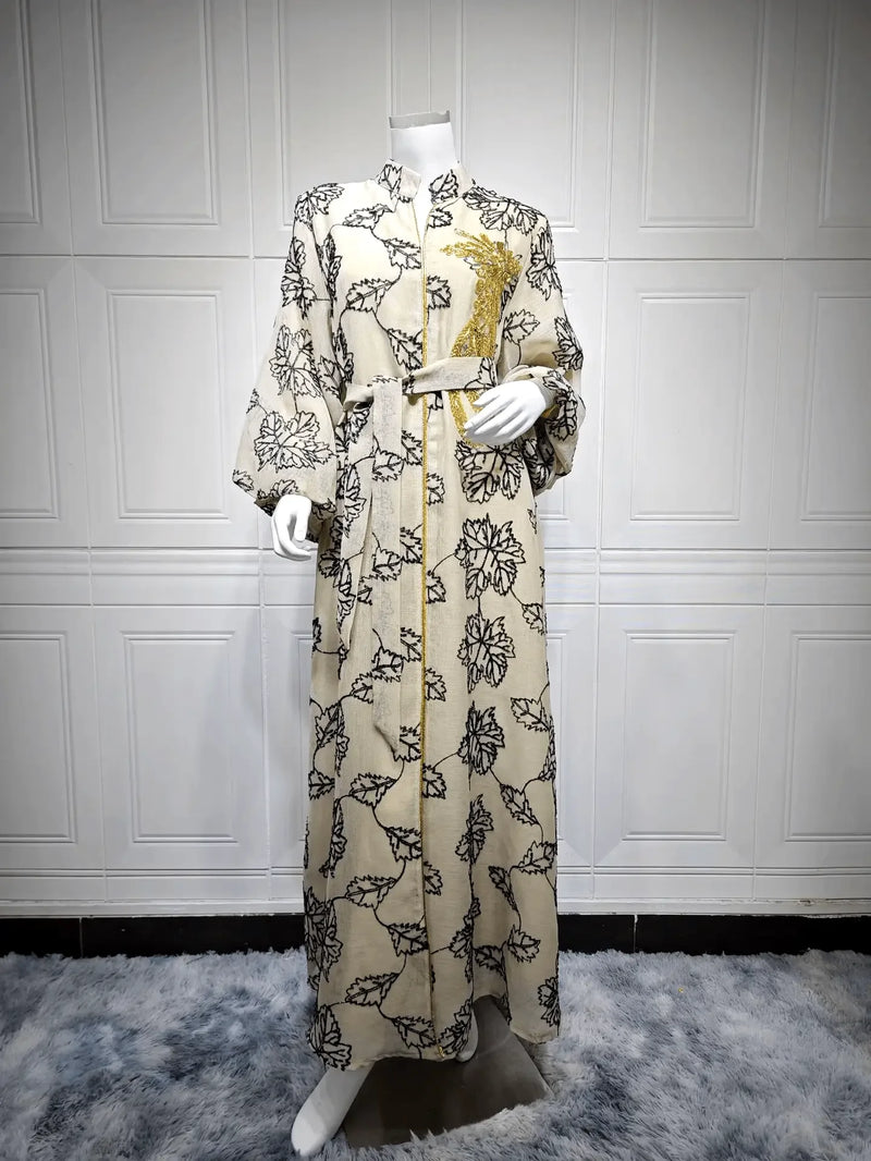 Luxury Bead Burning Flower Evening Dress - IVORYNN