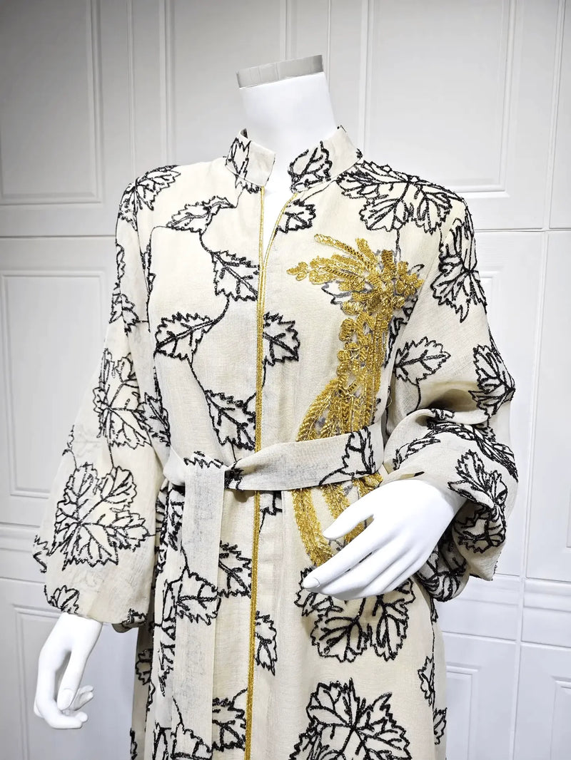 Luxury Bead Burning Flower Evening Dress - IVORYNN