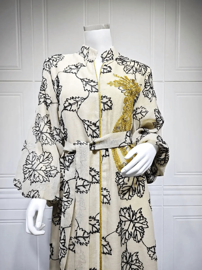 Luxury Bead Burning Flower Evening Dress - IVORYNN