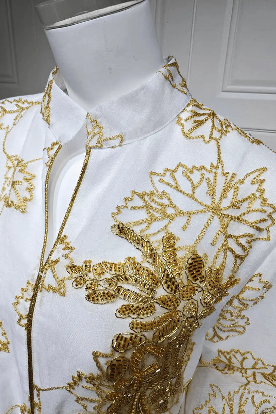 Luxury Bead Burning Flower Evening Dress - IVORYNN