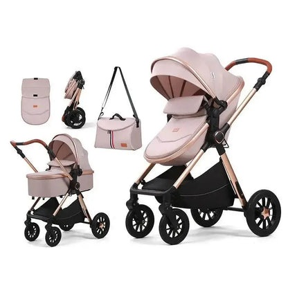 Luxury Compact Baby Carriage 4 In 1 Stroller - IVORYNN