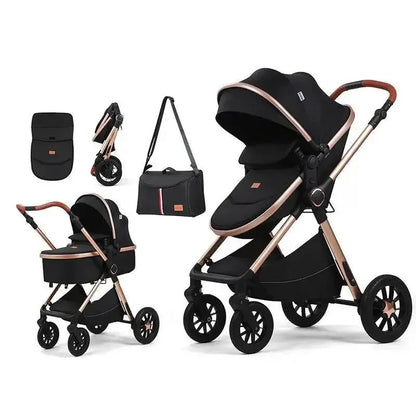 Luxury Compact Baby Carriage 4 In 1 Stroller - IVORYNN