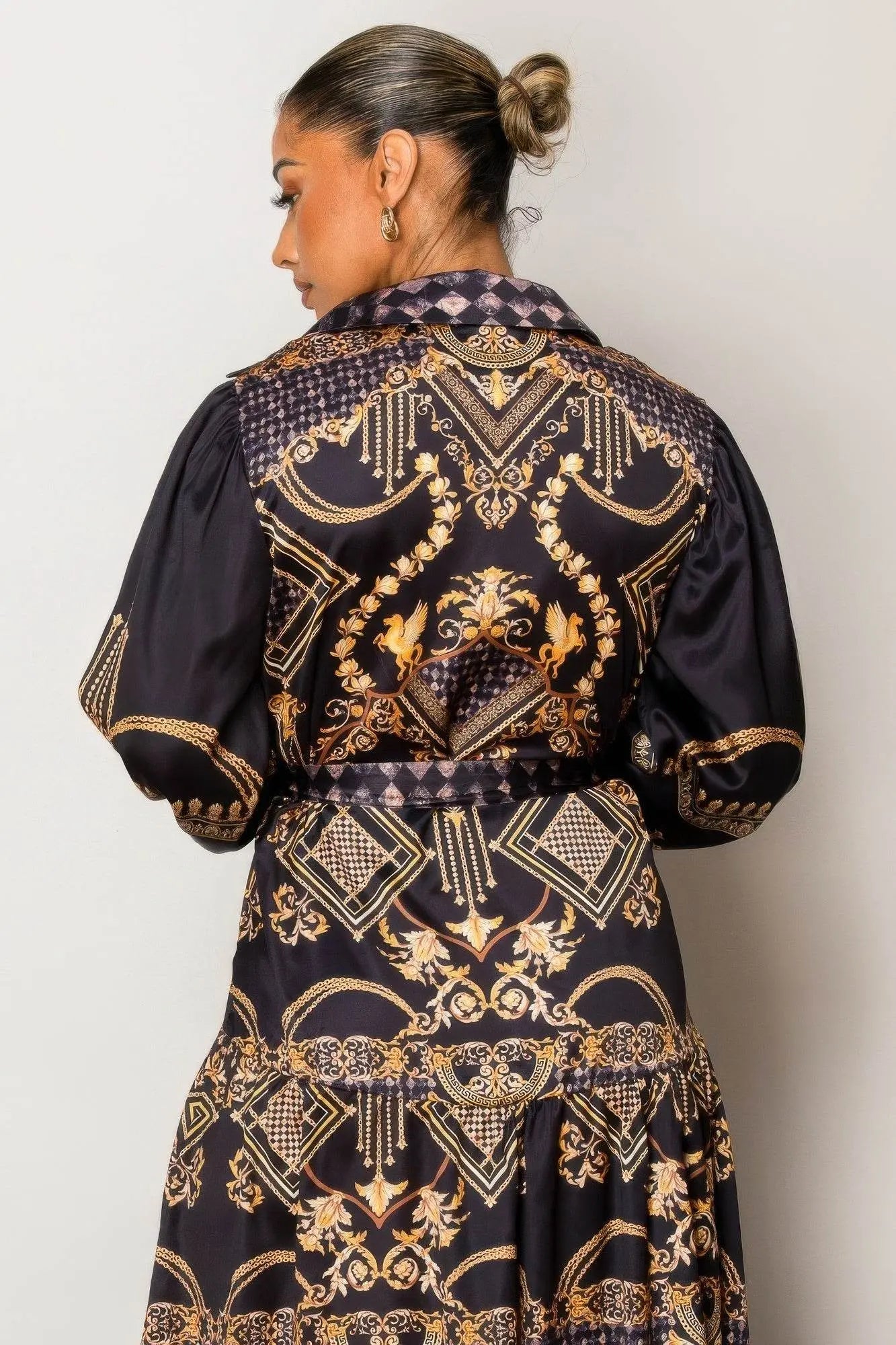 Luxury Golden Black Maxi Dress - IVORYNN