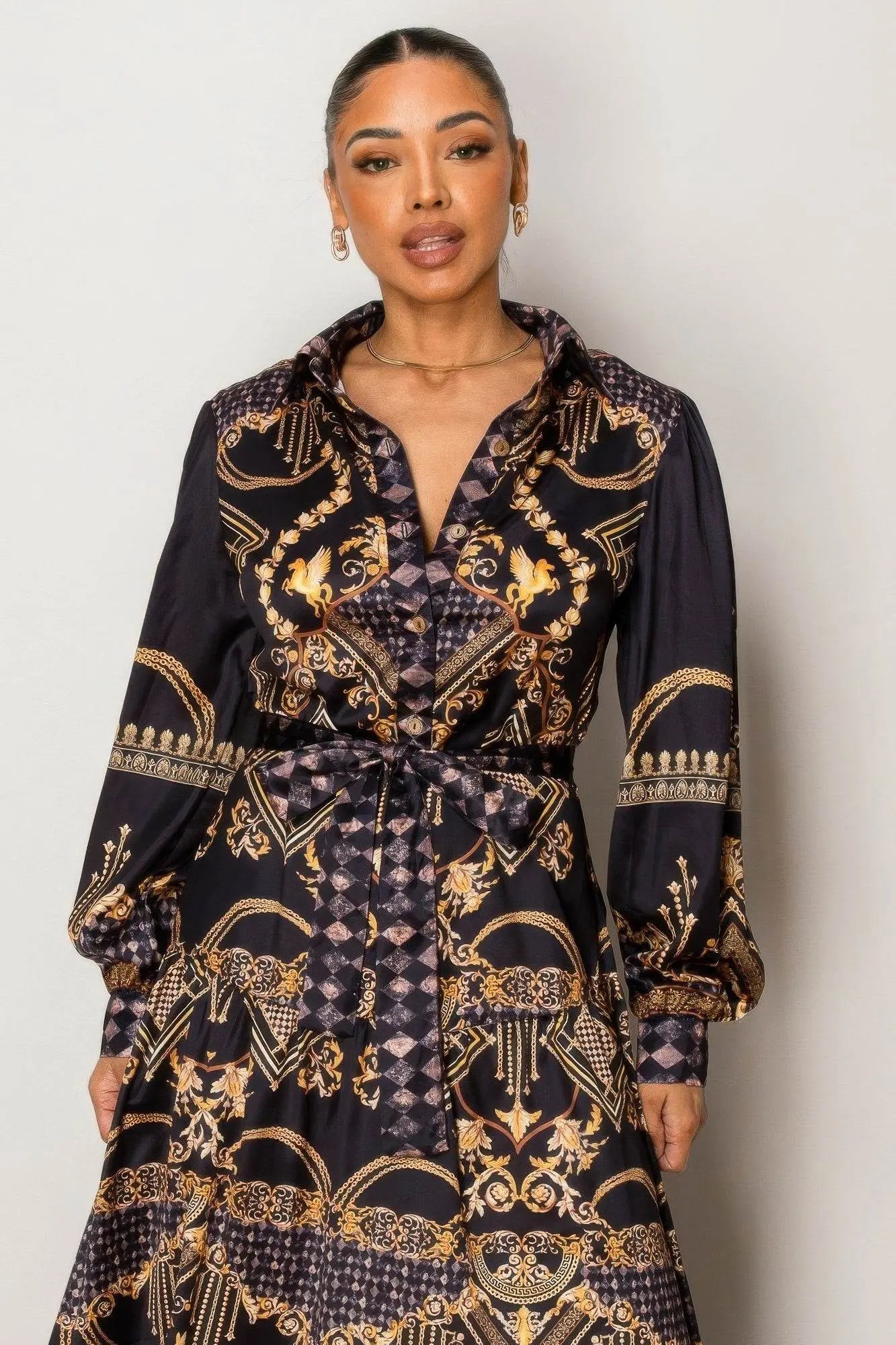 Luxury Golden Black Maxi Dress - IVORYNN