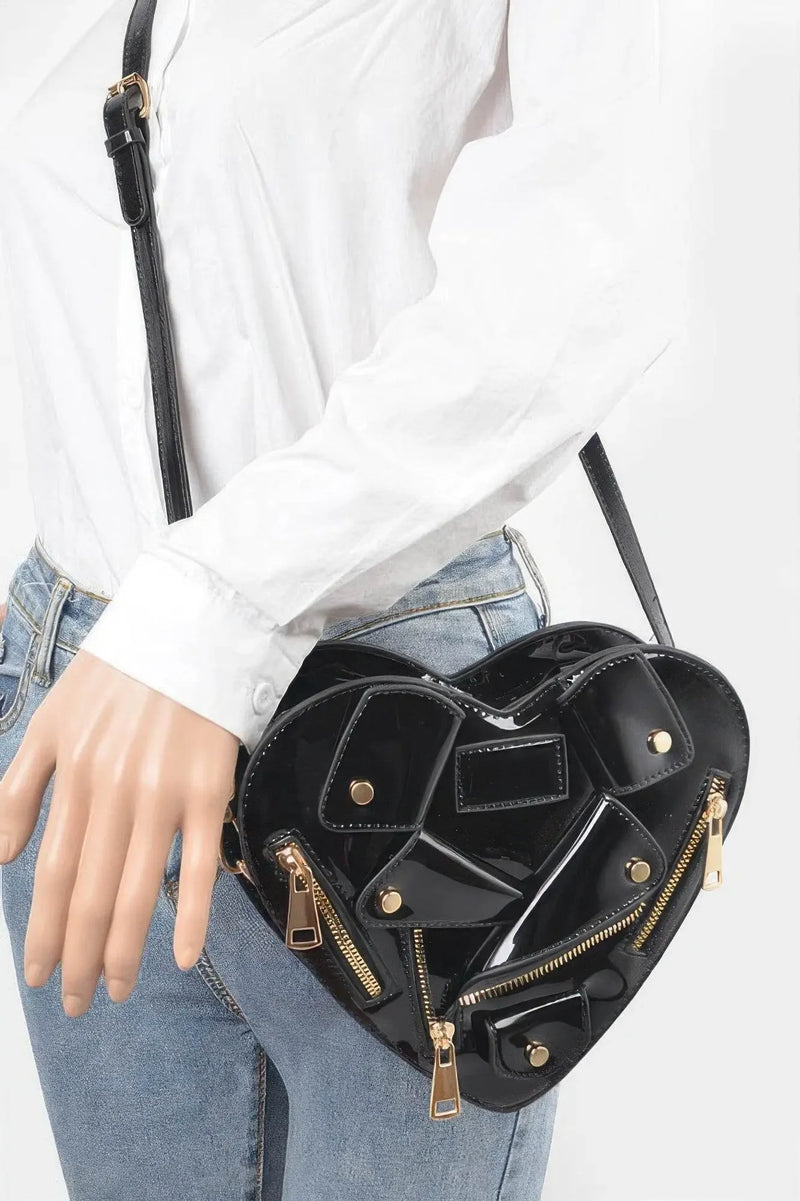 Luxury Heart Shape Jacket Crossbody Bag - IVORYNN