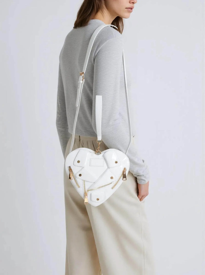 Luxury Heart Shape Jacket Crossbody Bag - IVORYNN