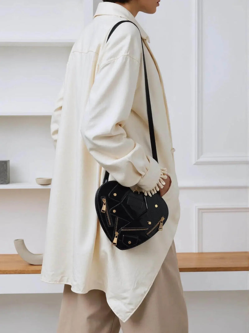Luxury Heart Shape Jacket Crossbody Bag - IVORYNN