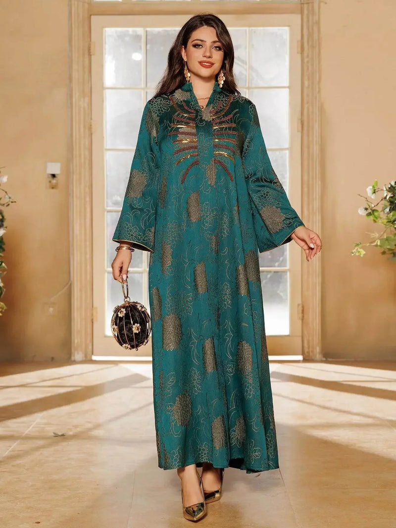 Luxury Mesh Beaded Embroidered Jalabiya - IVORYNN