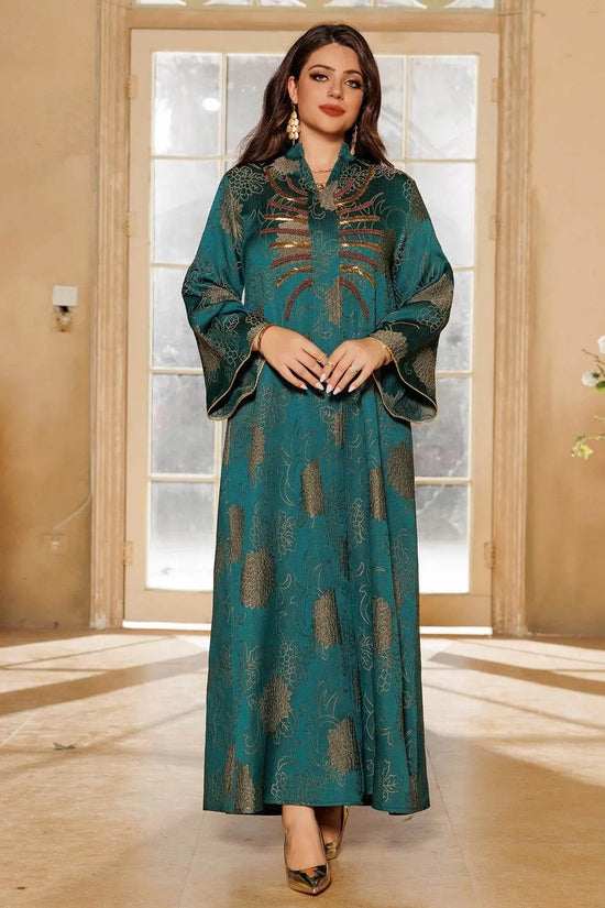 Luxury Mesh Beaded Embroidered Jalabiya - IVORYNN