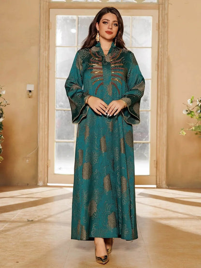 Luxury Mesh Beaded Embroidered Jalabiya - IVORYNN