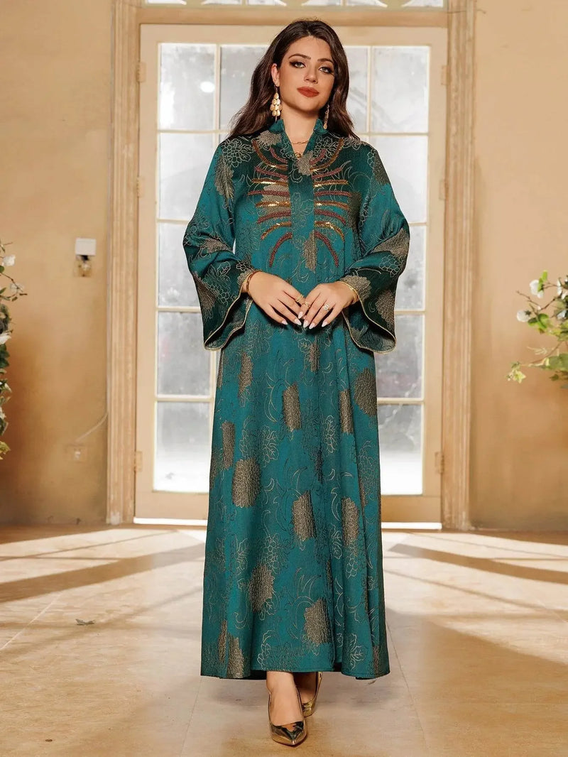 Luxury Mesh Beaded Embroidered Jalabiya - IVORYNN