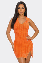 Luxury Orange Soft stretch Mineral Wash Dress - IVORYNN