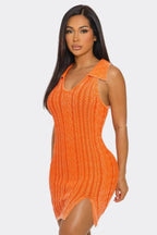 Luxury Orange Soft stretch Mineral Wash Dress - IVORYNN