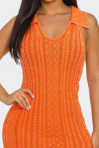 Luxury Orange Soft stretch Mineral Wash Dress - IVORYNN