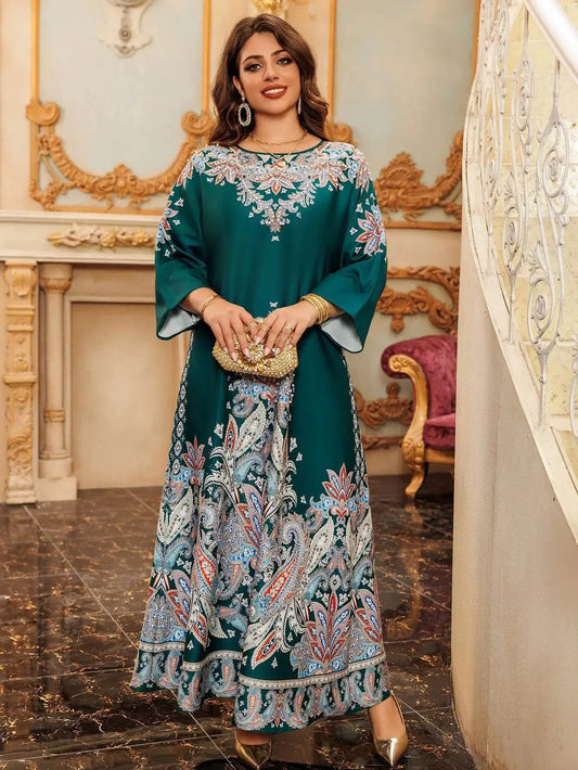Luxury Printing Beading Casual Jalabiya