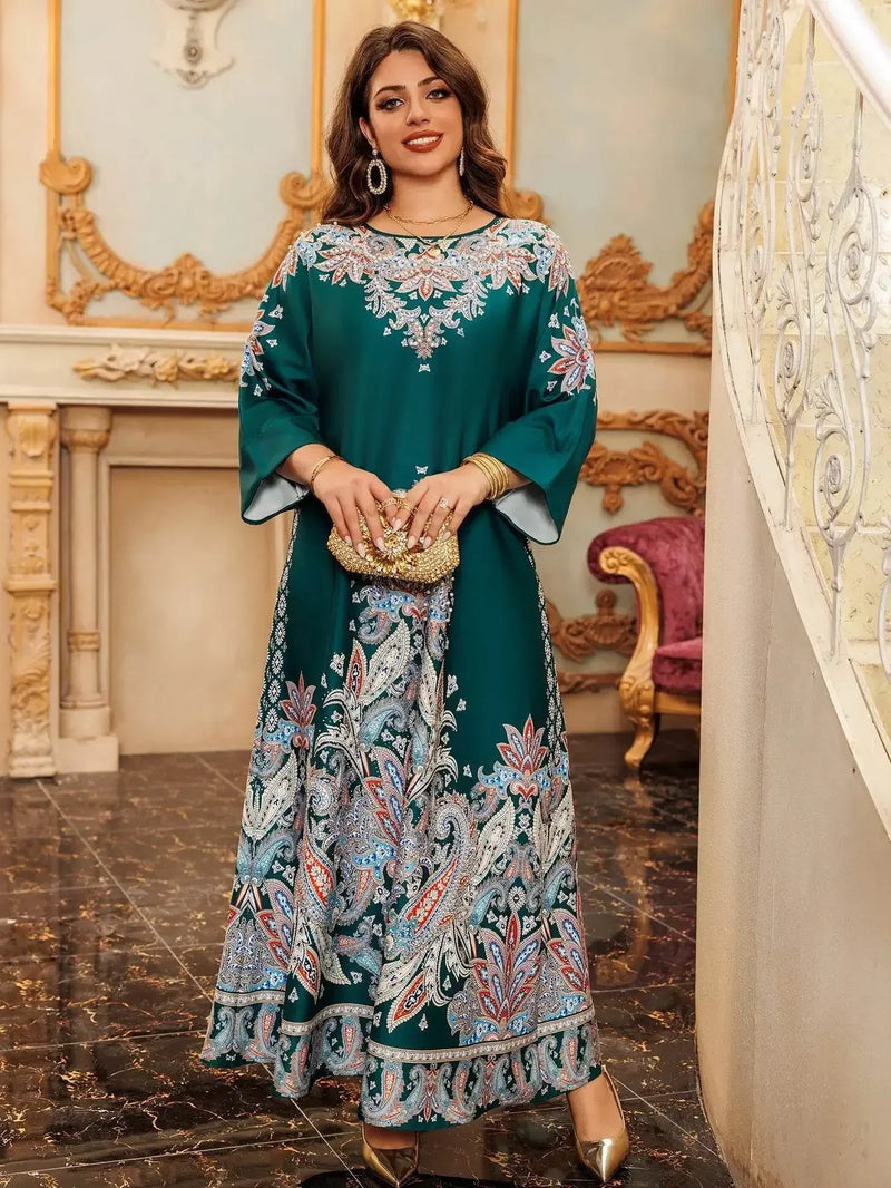 Luxury Printing Beading Casual Jalabiya - IVORYNN