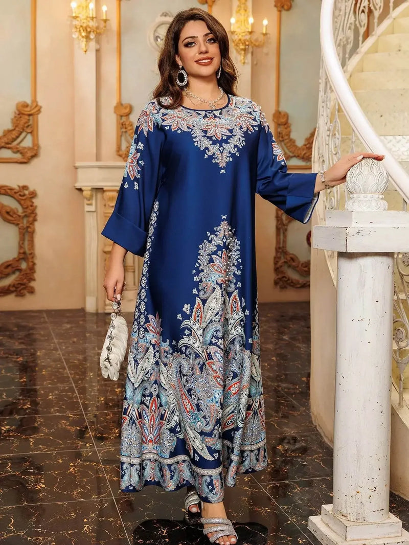 Luxury Printing Beading Casual Jalabiya - IVORYNN