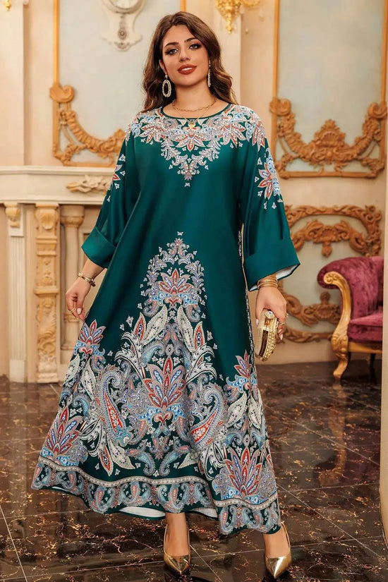 Luxury Printing Beading Casual Jalabiya - IVORYNN