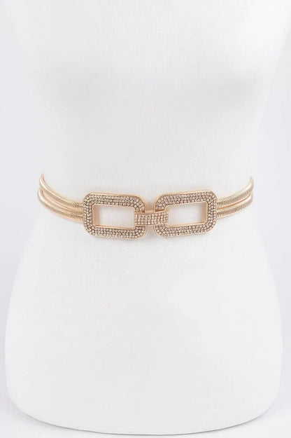 Luxury Rhinestone Metal Stretch Belt - IVORYNN