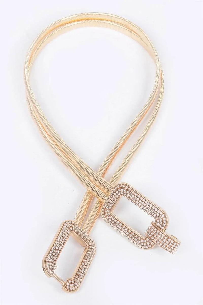 Luxury Rhinestone Metal Stretch Belt - IVORYNN