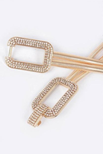 Luxury Rhinestone Metal Stretch Belt - IVORYNN