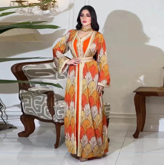 Luxury Rhinestone Printed Inner Liner Jalabiya