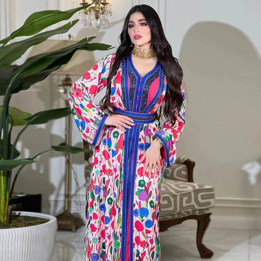 Luxury Rhinestone Printed Inner Liner Jalabiya